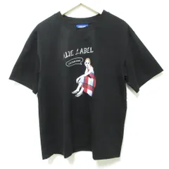 良品 ブルーレーベルクレストブリッジ 星陽子コラボ ピマコットン プレーティング天竺 イラストTシャツ カットソー サイズ38 ブラック レディース 古着 中古 USED