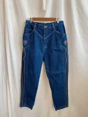 ヴィンテージ 刺繍 デニム イージーパンツ (29-31)