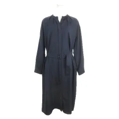 オフオン ofuon OFUON le MK ワンピース 40 紺 ネイビー 長袖 Vネック ベルト付き /MN25 ■GY63