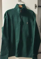 ポロ ラルフローレン ハーフジップアップ セーター グリーン M