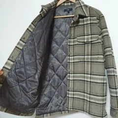 新品) PLAC プラック チェック キルティング シャツ ジャケット 95-100