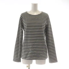 マーガレットハウエル MHL. カットソー Ⅱ 緑 グレー ボーダー柄 ラウンドネック 長袖 /AU