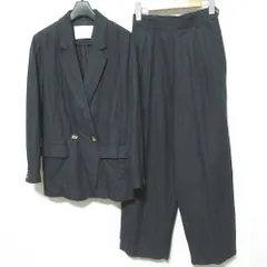 美品 qualite カリテ 25SS ランダムヘリンボーンリネンジャケット ランダムヘリンボーンリネンパンツ セットアップ 36/34 ブラック レディース 古着 中古 USEDのサムネイル