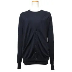 良品 BALENCIAGA バレンシアガ ウールシルクカシミヤ Vネック カーディガン プルオーバー アンサンブルニット 2点セット M ネイビー レディース 古着 中古 USEDのサムネイル