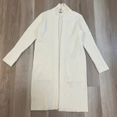 【228302】LEEZA　PLANET theory luxe セオリーリュクス  長袖ロングカーディガン　リブニット　ウール　ストレッチ　38  ・ ベージュ