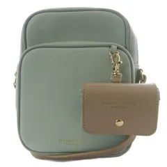 サマンサタバサプチチョイス Samantha Thavasa Petit Choice バイカラーパイピング ショルダーバッグ ワンショルダー フェイクレザー エコバッグ付き ミント /YO11