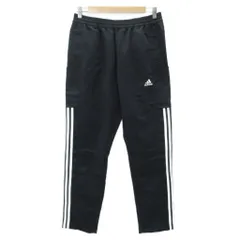 アディダス adidas スポーツウエア テーパードパンツ O 黒 ブラック オフホワイト ライン ロゴ /HO47 ■GY58