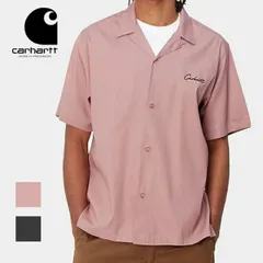 カーハート 半袖シャツ 開襟シャツ オープンカラーシャツ I031465 S/S DELRAY SHIRT Glassy Pink/Blck L [240509]