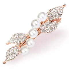 【クーポン有】ヘアピン 真珠 髪留め キラキラ 髪飾り卒業式 パール ヘアアクセサリー レディース 女の子 バレッタ 母 結婚式 パーティ ヘアクリップ 入学式 お呼ばれ （ホワイト）