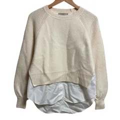 良品 ALLSAINTS オールセインツ CORI SHIRT JUMPER ドッキングニット Sサイズ アイボリー レディース 古着 中古 USEDのサムネイル