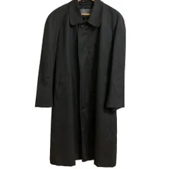 美品 LANVIN ランバン ピンストライプ ウール ステンカラーコート バルマカーンコート R48-45 グレー メンズ 古着 中古 USEDのサムネイル