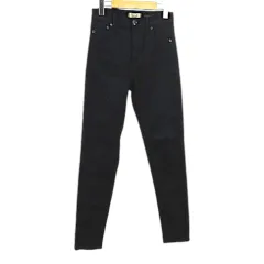 ヤヌーク YANUK 57101244 アンクル スキニー デニムパンツ PATRICIA 24 黒系 ブラック 無地 サイドポケット バックポケット ストレッチ