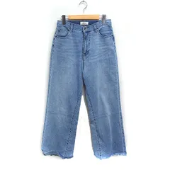 キュアノス Q.anos デニム ジーンズ ワイド 切りっぱなし 1 ブルー 青 /FT18