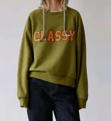 QUEEN'S RABBIT Fluffy Embroidery Classy Warm Sweat