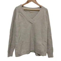 美品 Deuxieme Classe ドゥーズィエムクラス ミドルゲージVプルオーバー カシミヤブレンド ニット セーター ベージュ レディース 古着 中古 USED