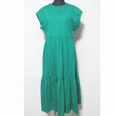 未使用 25SS 組曲 クミキョク サマージャージーティアード ワンピース OPWXGM0633 2 グリーン レディース 古着 中古 USED