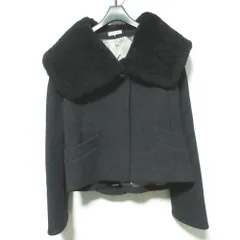 良品 J&M DAVIDSON ジェイアンドエムデヴィッドソン ウール ボアビッグカラーショートコート ジャケット 10 ブラック レディース 古着 中古 USEDのサムネイル