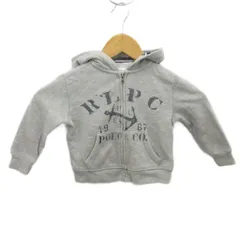 ラルフローレン RALPH LAUREN ジップパーカー フーディー プリント 12M 80cm グレー ■MET2