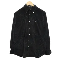 トミーヒルフィガー TOMMY HILFIGER ボタンダウンシャツ BDシャツ 長袖 コーデュロイ 黒 ブラック S