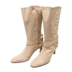 美品 INGEBORG インゲボルグ バックリボン スエード ロングブーツ LL 約25～26cm程度 ピンク レディース 古着 中古 USEDのサムネイル