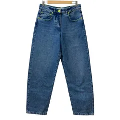 美品 MSGM エムエスジーエム デニムパンツ ワイドジーンズ サイズ42 インディゴブルー レディース 古着 中古 USEDのサムネイル
