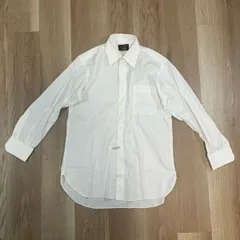 【226958】dunhill ダンヒル  長袖シャツ　ワイシャツ　コットン　ストライプ　オーダーメイド品　クリーニング済 メンズ  ・ ホワイト