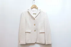 【229003】BASILE28 バジーレ・ベントット  ツイード ウールカシミヤ テーラードジャケット  ・40 ホワイト