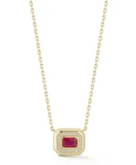 レイチェル ゾー レディース アクセサリー ネックレス・チョーカー・ペンダントトップ レース Rachel Zoe 14K Gold Plated Sterling Silveradiant Cut Solitaire Pendant Necklace Red