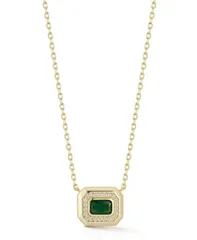 レイチェル ゾー レディース アクセサリー ネックレス・チョーカー・ペンダントトップ レース Rachel Zoe 14K Gold Plated Sterling Silveradiant Cut Solitaire Pendant Necklace Gre