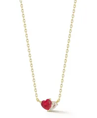 レイチェル ゾー レディース アクセサリー ネックレス・チョーカー・ペンダントトップ レース Rachel Zoe 14K Gold Plated Sterling Silver Dainty TwoStone Heart Necklace Red レッド
