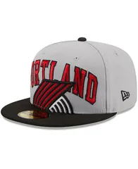 ニューエラ メンズ アウター ジャケット・ブルゾン ブレザー New Era Mens GrayBlack Portland Trail Blazers TipOff TwoTone 59FIFTYのサムネイル