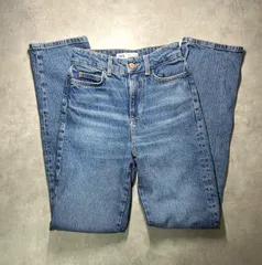 ZARA ザラ ハイウエスト ストレートデニムパンツ W60/股上27/股下79/裾幅17/わたり25 トルコ製 美品 レディース ジーンズ