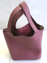 【229888】 ハンドバッグ シボ革デザイン 南京錠 鍵付き スモーキーピンク