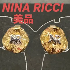 美品　ニナリッチ　NINA RICCI　イヤリング　ロゴ入り　GP　ゴールドのサムネイル