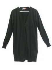 【230292】MAX MARA マックスマーラ  ＜クリーニング済み＞シルク ウール ロング カーディガン  ・M ブラック