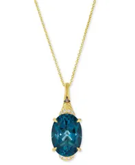 ル ヴァン レディース アクセサリー ネックレス・チョーカー・ペンダントトップ レース Le Vian London Blue Topaz 638 ctw Diamond Accent Oval 20 Adjustable Pendant Necklace i