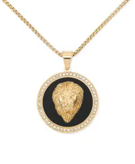 シモン アイ スミス メンズ アクセサリー ネックレス・チョーカー・ペンダントトップ Tシャツ レース LEGACY for MEN by Simone I Smith Black Agate Lion Head 24 Pendant NecklaceTone