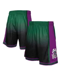 ミッチェルネス メンズ ボトムス ハーフパンツ・ショーツ ショートパンツ Mitchell Ness Mens Green and Black Milwaukee Bucks 199697 Hardwのサムネイル