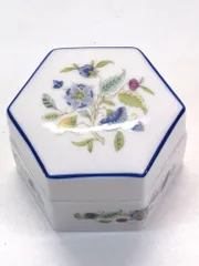 【230358】MINTON ミントン  haddon hall blue ハドンホールブルー　六角形小物入れ 陶器