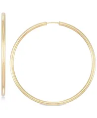 イタリアン ゴールド レディース アクセサリー ピアス・イヤリング Italian Gold Medium Highly Polished Endless Hoop Earrings in 14k Yellow Gold イエロー
