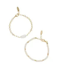 エティカ レディース アクセサリー ブレスレット・バングル・アンクレット ETTIKA Pretty in Pearls Bracelet Set Gold ゴールドのサムネイル