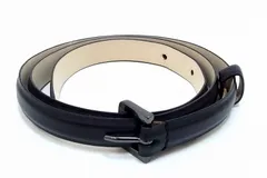 【231014】MAX MARA マックスマーラ  細ベルト　本革レザー　メタル金具  40 ブラック