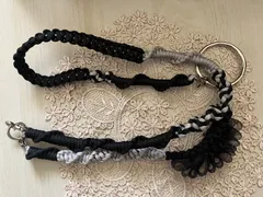 パラコード　スマホ　ショルダー　ストラップ　ハンドメイド　2way パールビーズ　リボン