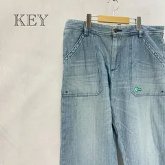 KEY デニム ペインター パンツ L ブルー  メンズ ファッション _201023のサムネイル