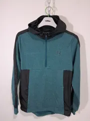 アンダーアーマー WHO フード ハーフジップ Tシャツ ターコイズ