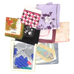 ニナリッチ NINA RICCI ウェッジウッド WEDGWOOD 他 ハンカチ チーフ スカーフ まとめ 8点セット 絹 シルク 白 ホワイト ピンク 他 /GV ■GY45