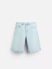 36 ザラ ライトブルー デニム バミューダ パンツ