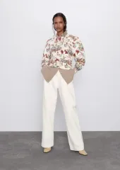 ザラ ソフト タッチ プリント セーター (1回 着用)