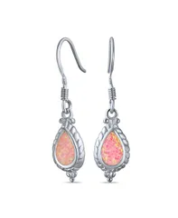 ブリング レディース アクセサリー ピアス・イヤリング Bling Jewelry Antique Cable Milgrain Cameo Style Teardrop Iridescent White Created Opal Drop Danglearr