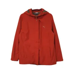 PUMA プーマ オレンジ ポリ 100% ジップアップ ジャケット